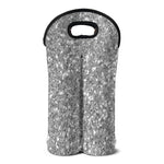 Silver (NOT Real) Glitter Print Double Neoprene Wine Tote