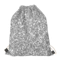Silver (NOT Real) Glitter Print Drawstring Bag