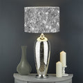 Silver (NOT Real) Glitter Print Drum Lamp Shade