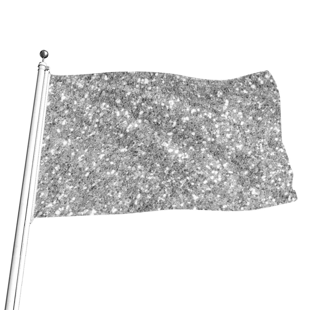 Silver (NOT Real) Glitter Print Flag