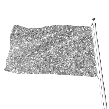 Silver (NOT Real) Glitter Print Flag