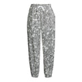 Silver (NOT Real) Glitter Print Fleece Lined Knit Pants