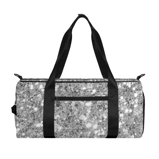 Silver (NOT Real) Glitter Print Gym Bag