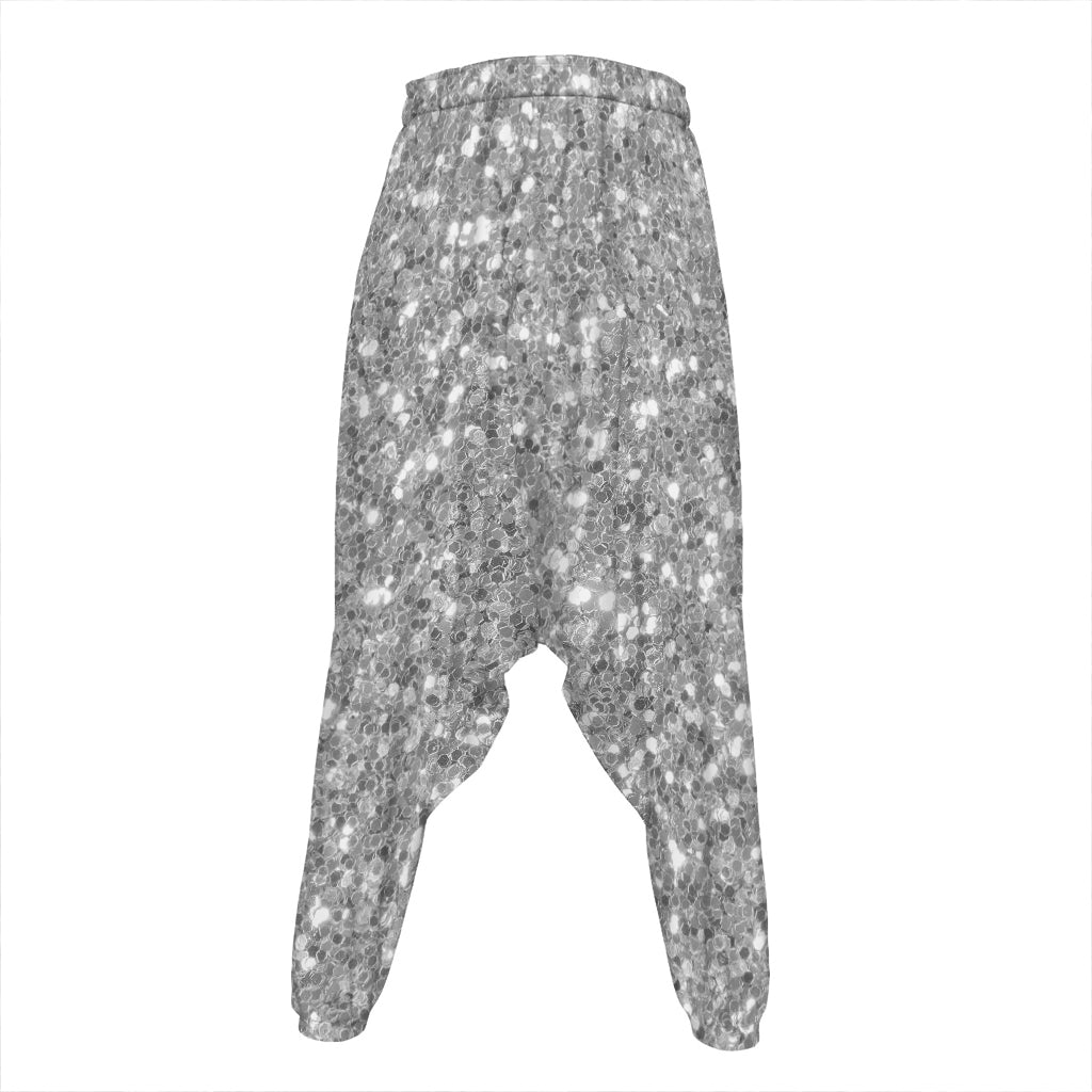 Silver (NOT Real) Glitter Print Hammer Pants