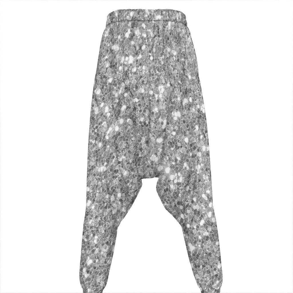 Silver (NOT Real) Glitter Print Hammer Pants