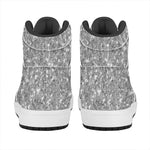 Silver (NOT Real) Glitter Print High Top Leather Sneakers