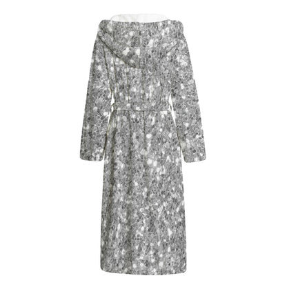 Silver (NOT Real) Glitter Print Hooded Bathrobe