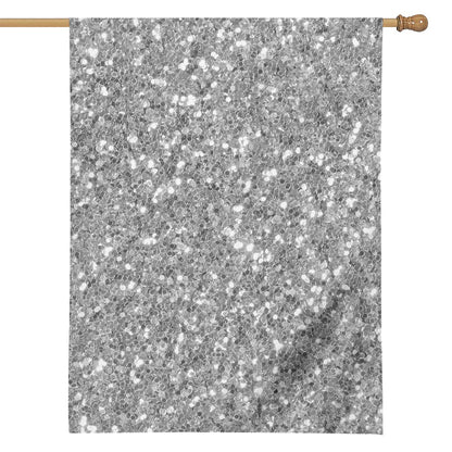 Silver (NOT Real) Glitter Print House Flag