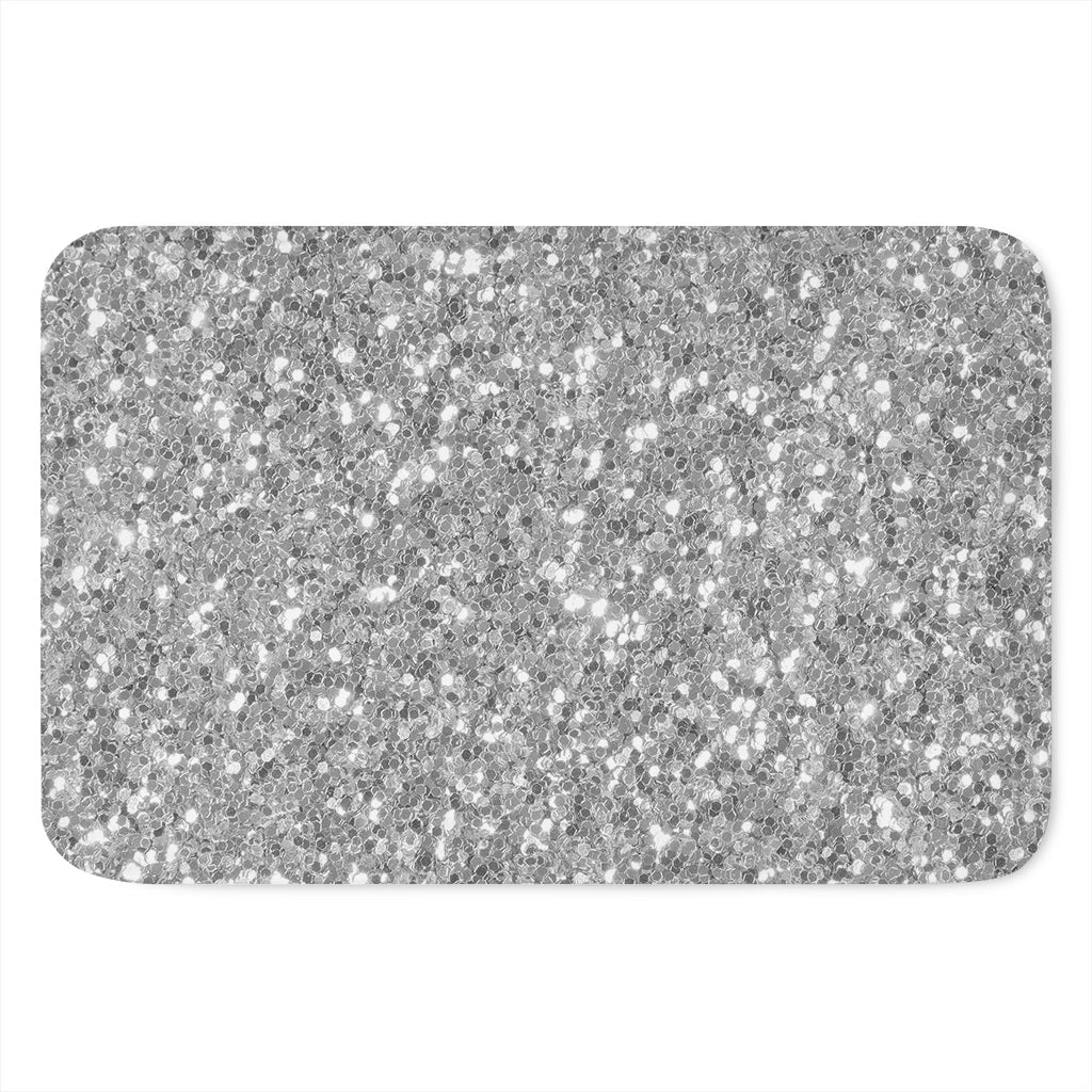 Silver (NOT Real) Glitter Print Indoor Door Mat