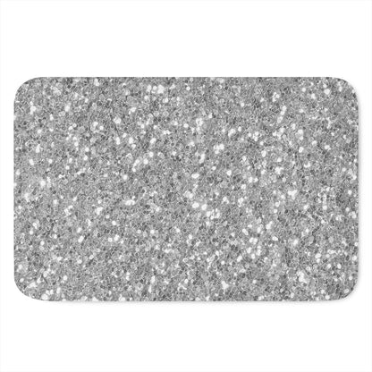Silver (NOT Real) Glitter Print Indoor Door Mat