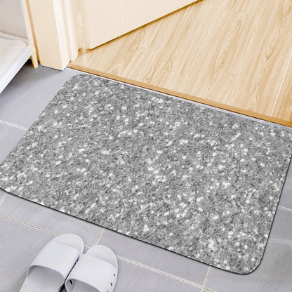 Silver (NOT Real) Glitter Print Indoor Door Mat