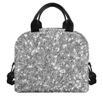 Silver (NOT Real) Glitter Print Insulated Lunch Bag