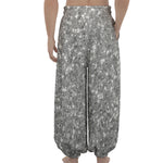 Silver (NOT Real) Glitter Print Lantern Pants