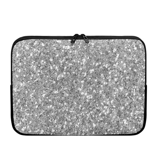 Silver (NOT Real) Glitter Print Laptop Sleeve