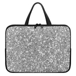 Silver (NOT Real) Glitter Print Laptop Sleeve With Handle