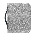 Silver (NOT Real) Glitter Print Leather Bible Cover