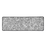 Silver (NOT Real) Glitter Print Long Kitchen Mat