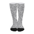 Silver (NOT Real) Glitter Print Long Socks