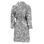 Silver (NOT Real) Glitter Print Men's Bathrobe