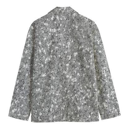 Silver (NOT Real) Glitter Print Men's Blazer