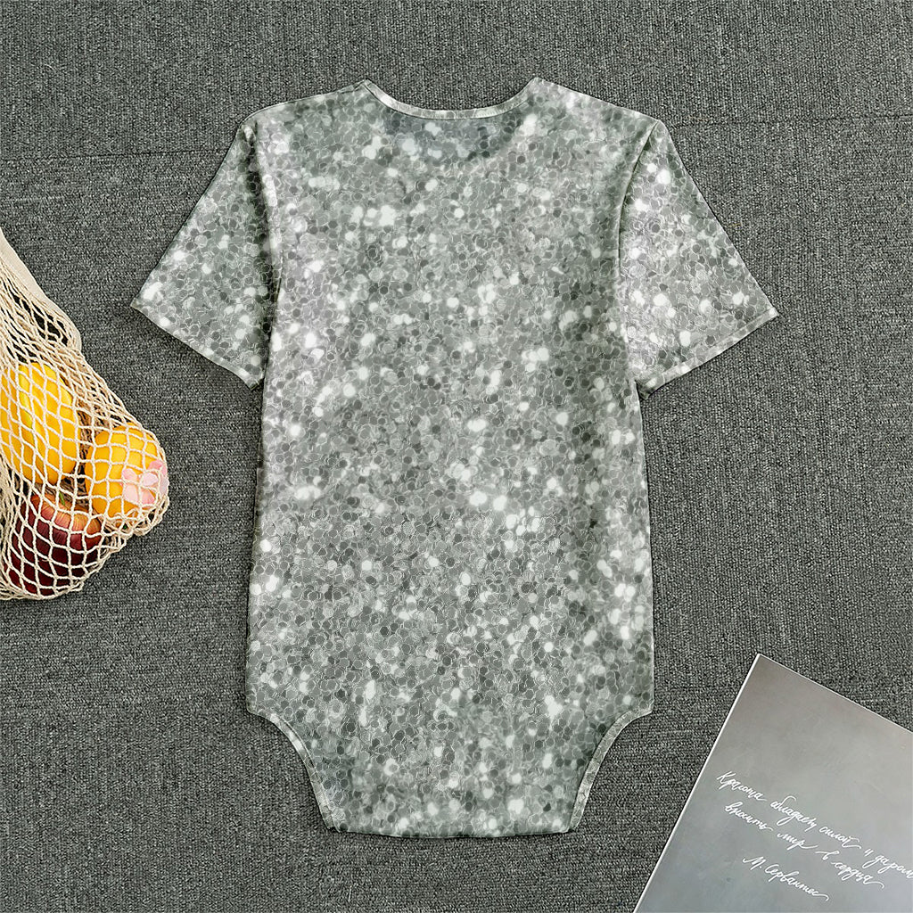 Silver (NOT Real) Glitter Print Men's Bodysuit