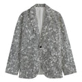 Silver (NOT Real) Glitter Print Men's Cotton Blazer