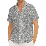 Silver (NOT Real) Glitter Print Men's Deep V-Neck Shirt