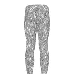 Silver (NOT Real) Glitter Print Men's leggings