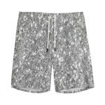 Silver (NOT Real) Glitter Print Men's Sports Shorts