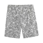 Silver (NOT Real) Glitter Print Men's Sports Shorts