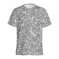 Silver (NOT Real) Glitter Print Men's Athletic T-Shirt