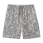 Silver (NOT Real) Glitter Print Men's Swim Trunks