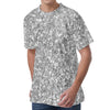 Silver (NOT Real) Glitter Print Men's Velvet T-Shirt