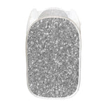 Silver (NOT Real) Glitter Print Mesh Laundry Hamper
