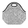 Silver (NOT Real) Glitter Print Neoprene Lunch Bag