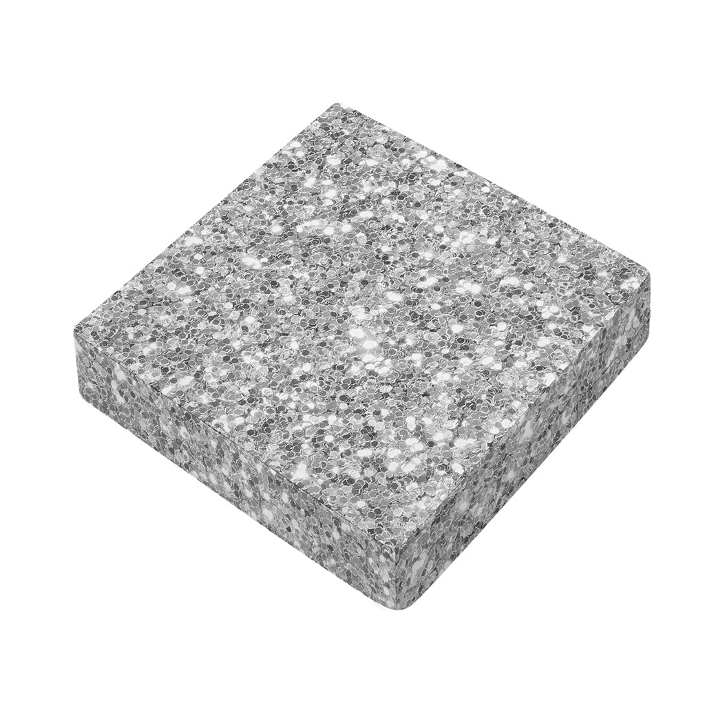 Silver (NOT Real) Glitter Print Outdoor Seat Cushion Cover