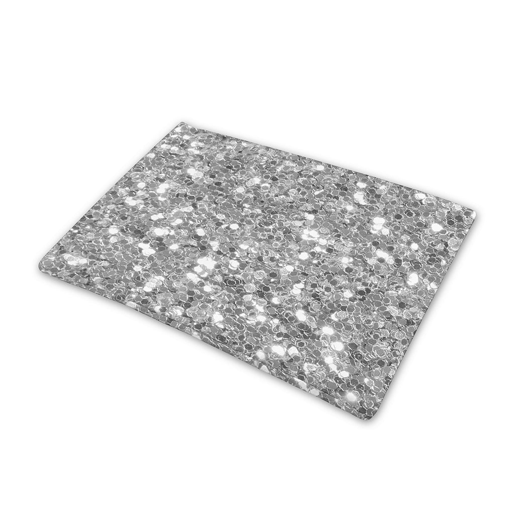 Silver (NOT Real) Glitter Print Pet Cooling Mat Cover
