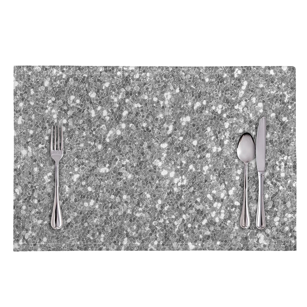 Silver (NOT Real) Glitter Print Placemat