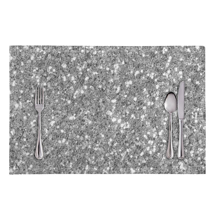 Silver (NOT Real) Glitter Print Placemat