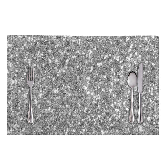 Silver (NOT Real) Glitter Print Placemat
