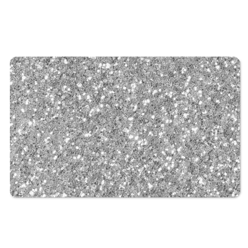 Silver (NOT Real) Glitter Print Polyester Doormat