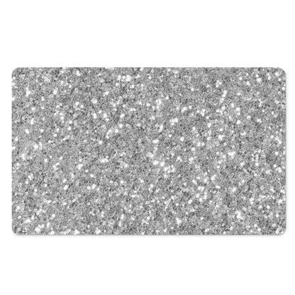 Silver (NOT Real) Glitter Print Polyester Doormat