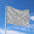 Silver (NOT Real) Glitter Print Polyester Flag