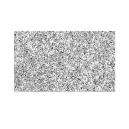 Silver (NOT Real) Glitter Print Polyester Flag