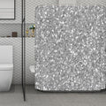 Silver (NOT Real) Glitter Print Polyester Shower Curtain