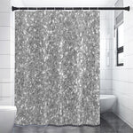 Silver (NOT Real) Glitter Print Premium Shower Curtain