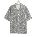 Silver (NOT Real) Glitter Print Rayon Hawaiian Shirt