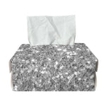 Silver (NOT Real) Glitter Print Rectangle Tissue Box Cover