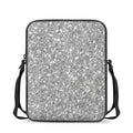 Silver (NOT Real) Glitter Print Rectangular Crossbody Bag