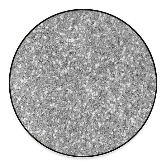 Silver (NOT Real) Glitter Print Round Floor Mat